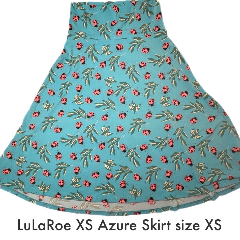 LuLaRoe Azure skirt ladybug print